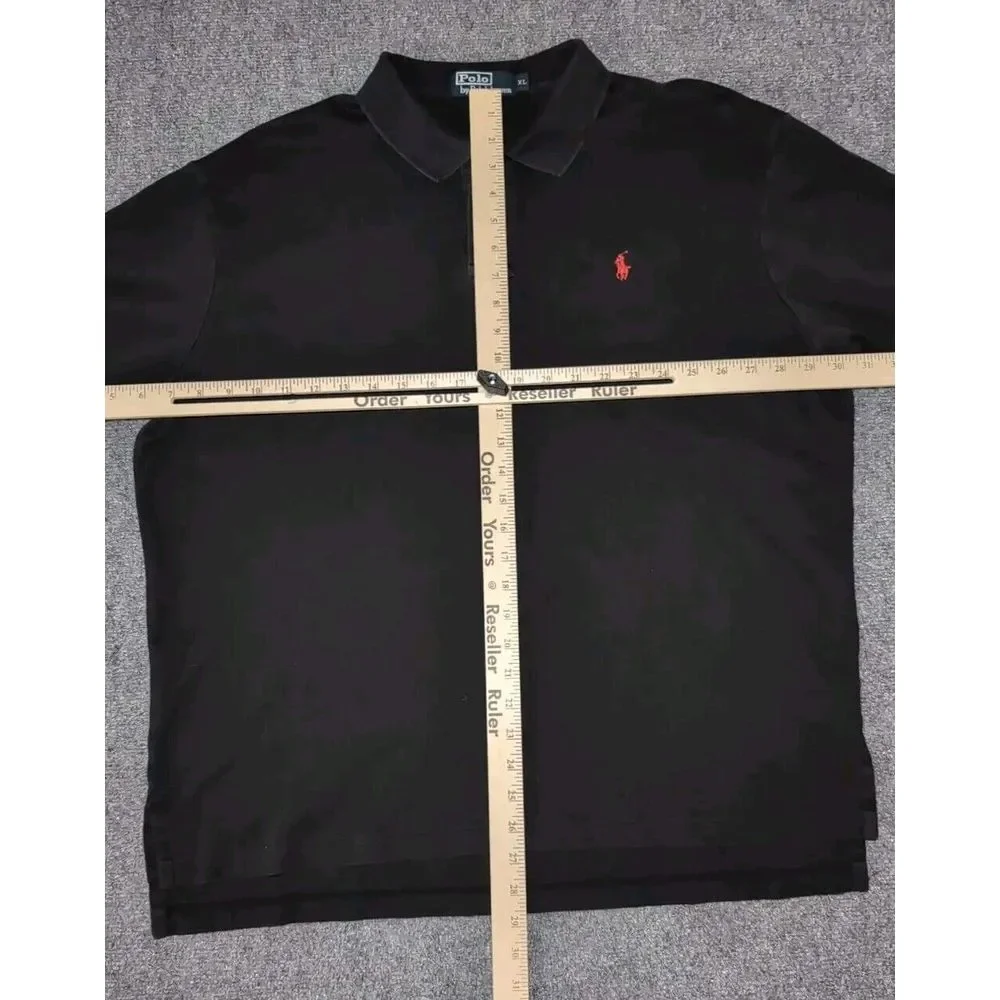 Vintage Polo by Ralph Lauren Short Sleeve Men's Polo Size XL Black‎ W/ Red Logo